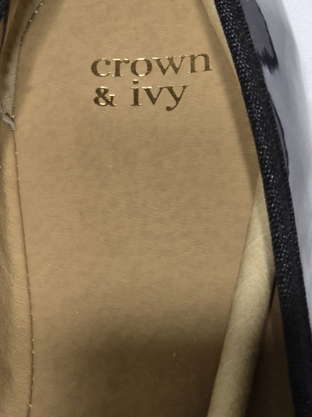 Crown & Ivy Black Patent Ballet Flats with Bow Sz. 9.5 NWT - Picture 4 of 8